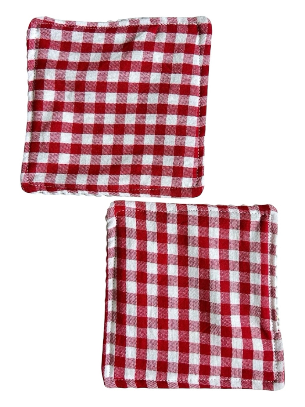 Hand Crafted Red and White Gingham Non Slip Jar Grippers Opens Hard to Turn Lids